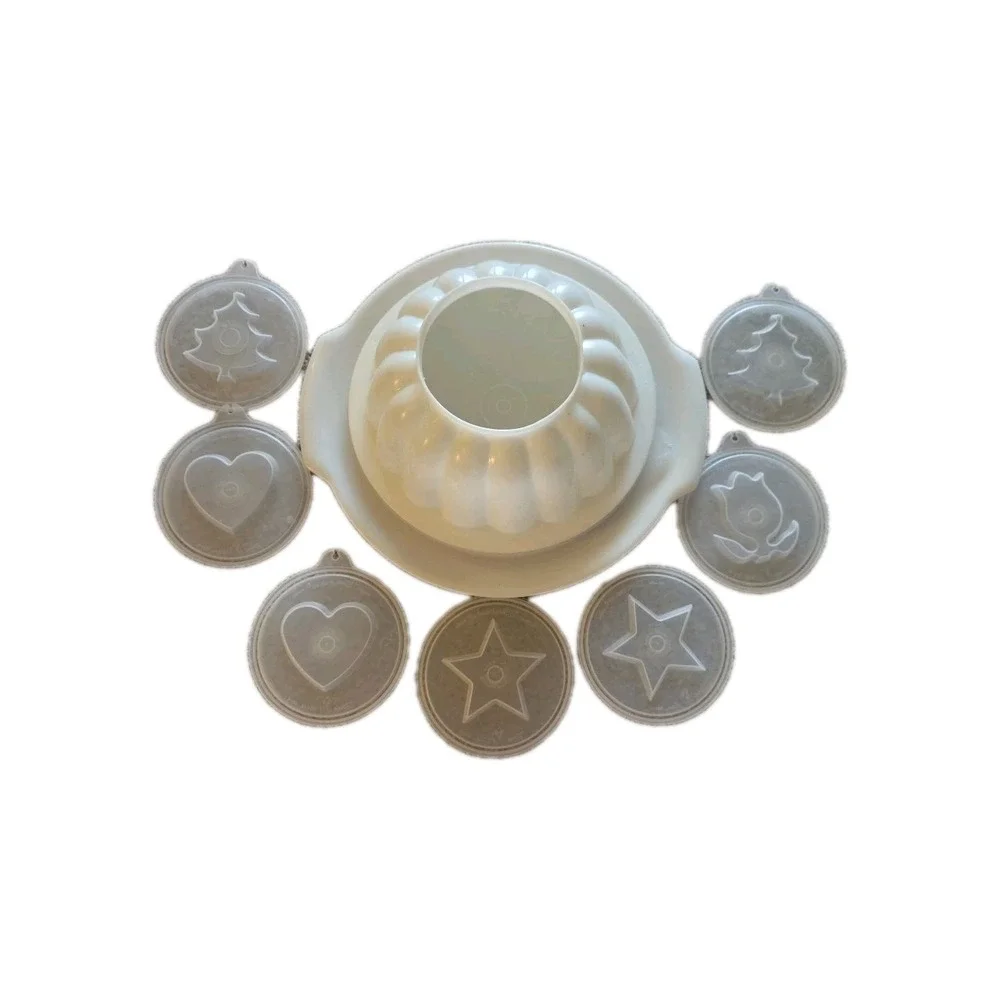 Tupperware Vintage Jel‎ N Serve Jello Mold Star Heart Flower Set 9 pc